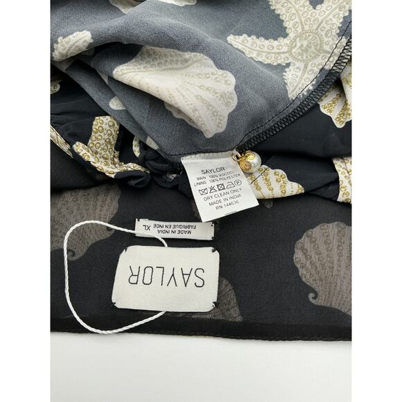 Saylor 'Gali' Black Viscose Seashell Print Dress Size XL - Picture 2 of 4